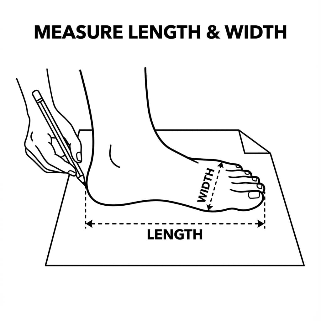 Measure foot length and width